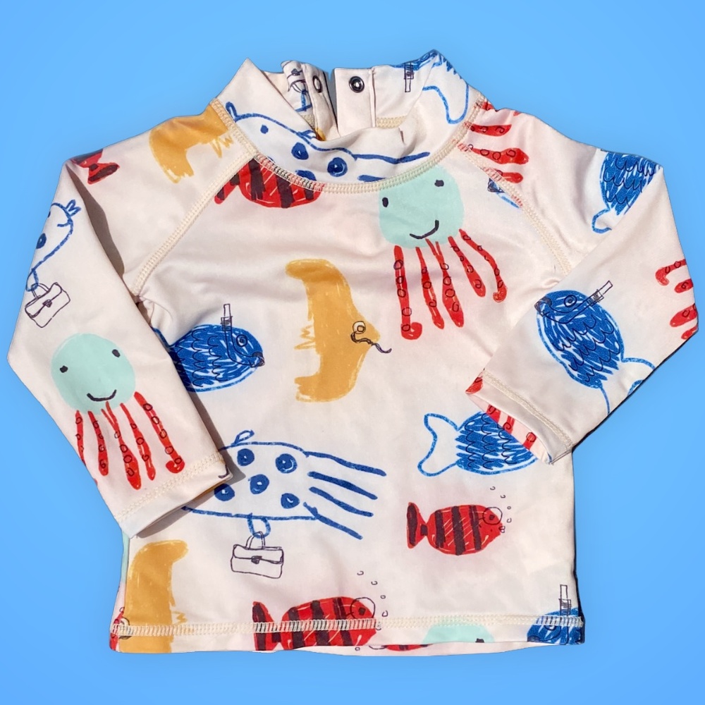 Nadadelazos Rash Guard / Colorful Swim Top Baby 6-12 M